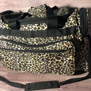 Leopard print duffle bag